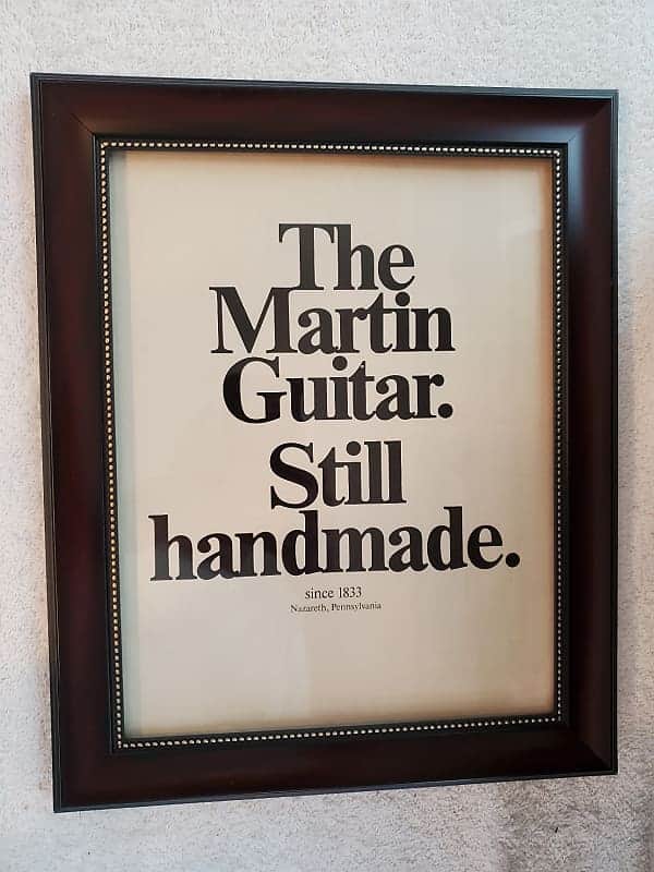 1973 Martin Guitars Promotional Ad Framed Martin Guitars Still Handmade Since 1833 Original image 1