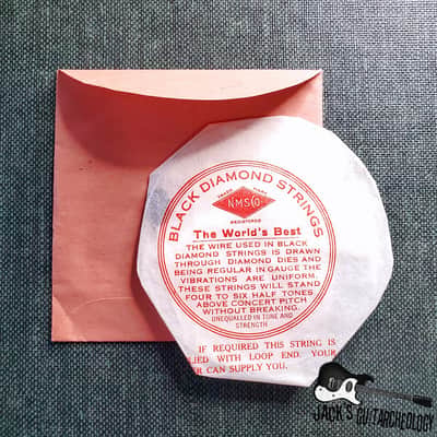 National Music String Co. Black Diamond Strings Box with 4 Strings (1930s-1970s) image 6
