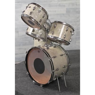 Used Vintage Slingerland Avante 60n 6pc Drum Set White Marine Pearl w/COB Snare - Good image 3