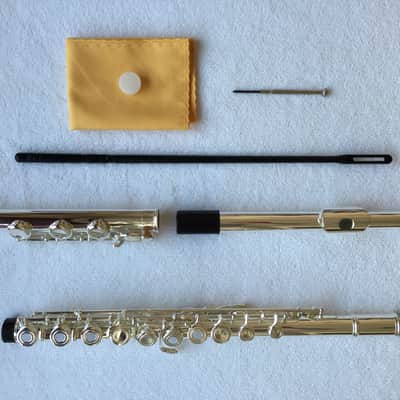 Professional 17 open hole silver plated flute E key B Foot image 11