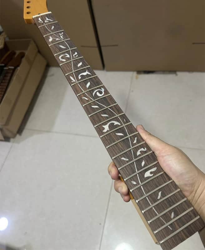 Maple Wood Guitar Telecaster Tele Style Neck, Rosewood 22 Frets Fingerboard, Tree of Life Inlay image 1