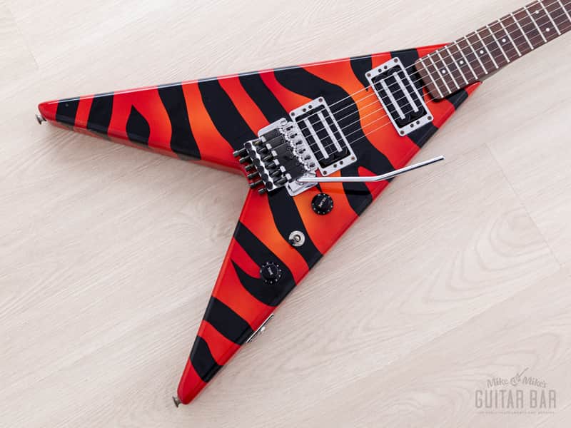 1980s Aria Pro II XX Deluxe Flying V Partscaster Orange With | Reverb