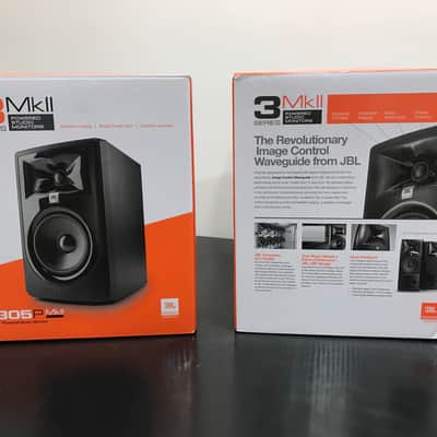 JBL 305P 3 Series MkII Powered Studio Monitors (pair) 2018 - Black image 10