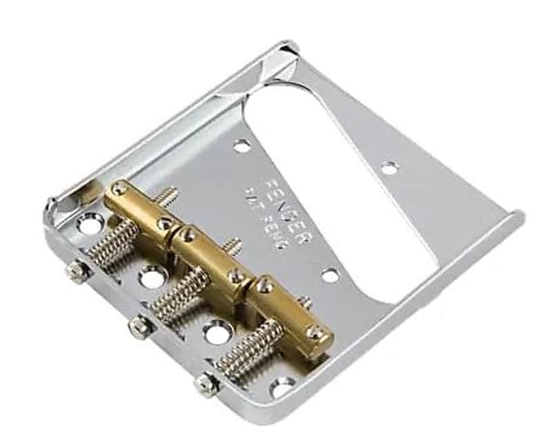 GENUINE FENDER TELECASTER 3 SADDLE AMERICAN VINTAGE BRIDGE Brass Saddles image 1