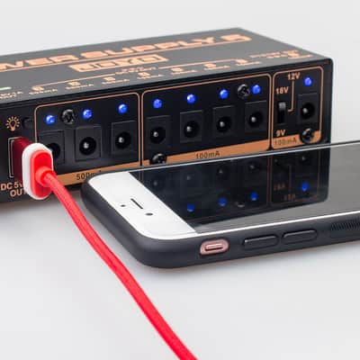 Joyo JP-05 Power Supply 5 Pedal Power Supply 8 Outputs 9v 12v 18v USB Rechargeable image 2