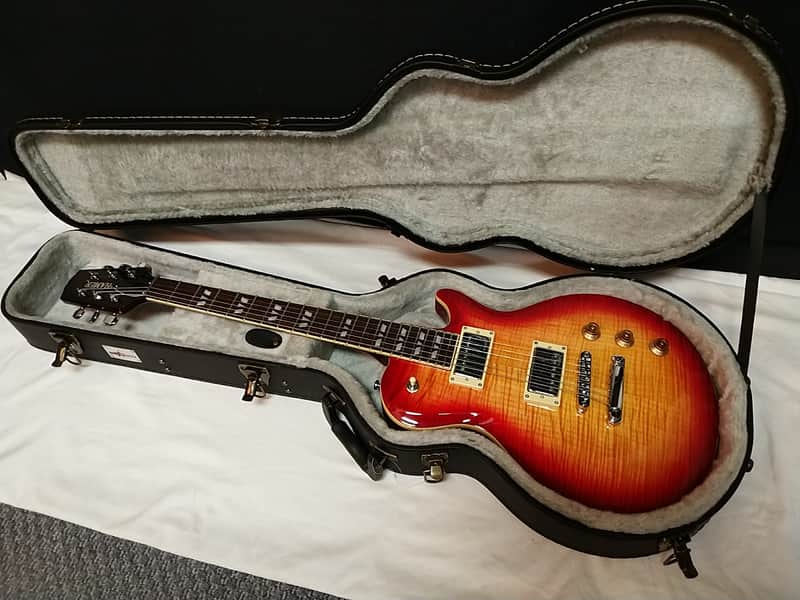 Hamer Monaco Archtop electric guitar - Cherry Sunburst Flame Maple w/ Hard Case image 1
