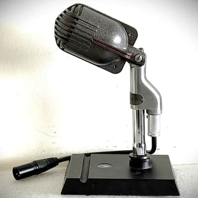 Vintage 1940's SHURE 708A "Stratoliner" Microphone , working w/stand & cable image 1
