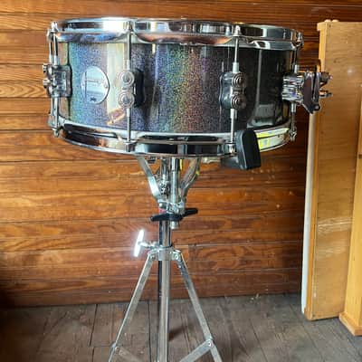 Used Concept Maple Series 5.5x14" Snare Drum with Chrome Hardware 2010s - black galaxy glitter image 5