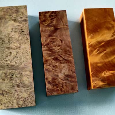 Afzelia Burl / Amboyna Burl and Maple Burl blank - Wood Lumber Blank DIY Material for Musical Instruments Tools image 5