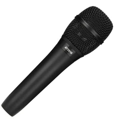 Audio Technica AT2010 Cardioid Condenser Handheld Microphone Bundle with 10ft XLR Pig Hog Mic Cable & Polishing Cloth – Studio-Quality Vocal Mic for Live Performance & Recording image 2