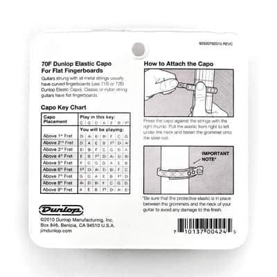 Dunlop 70F Elastic Guitar Capo - Flat Strap image 4