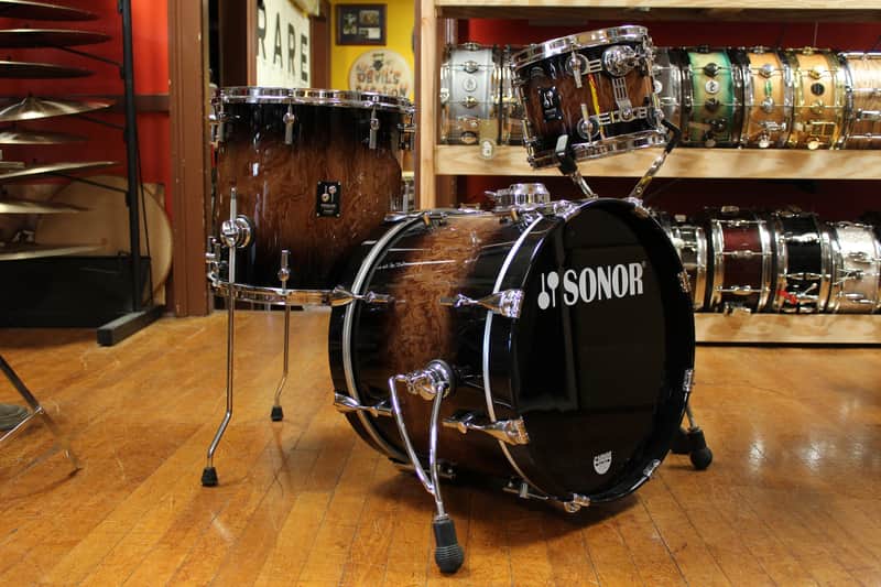 Sonor Prolite Outfit in Walnut Brown Burst 14x18 8x10 14x14 image 1