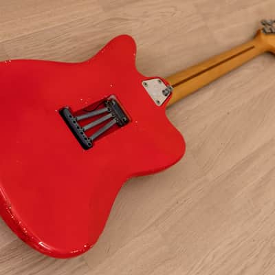 1997 Squier by Fender Super-Sonic Electric Guitar Vista Series Fiesta Red, Japan CIJ image 13