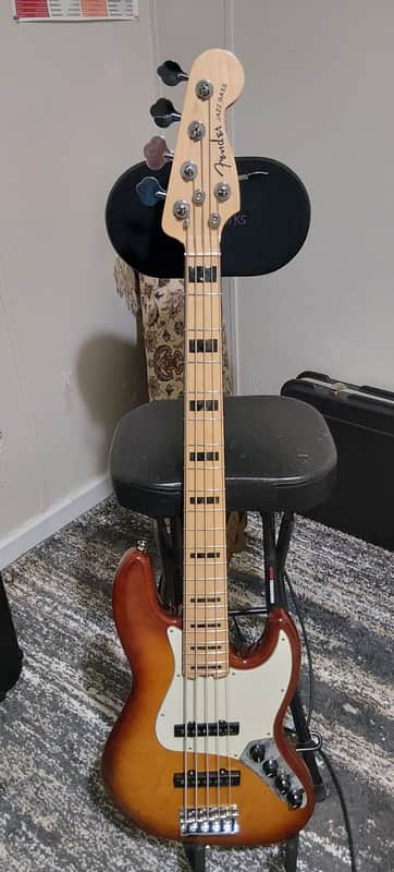fender american elite jazz bass v tobacco sunburst 2015 - Pre-Owned Fender American Elite Jazz V.