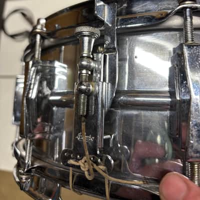 Ludwig No. 400 Super-Ludwig 5x14" 10-Lug Brass Snare Drum with Keystone Badge 1960 - 1963 - Chrome-Plated image 3