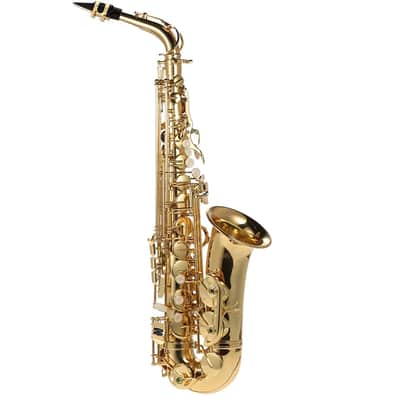 bE Alto Saxphone E Flat Sax Brass Lacquered Gold 802 Key Woodwind with Gig Bag & Accessories image 2