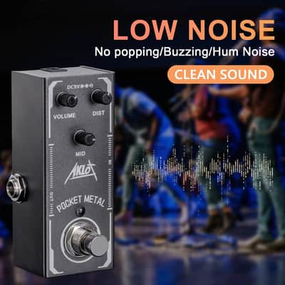 Pocket Metal Guitar Pedal, AKLOT Electric Effects Pedals Distortion Sounds Mini Single Type DC 9V True Bypass image 4