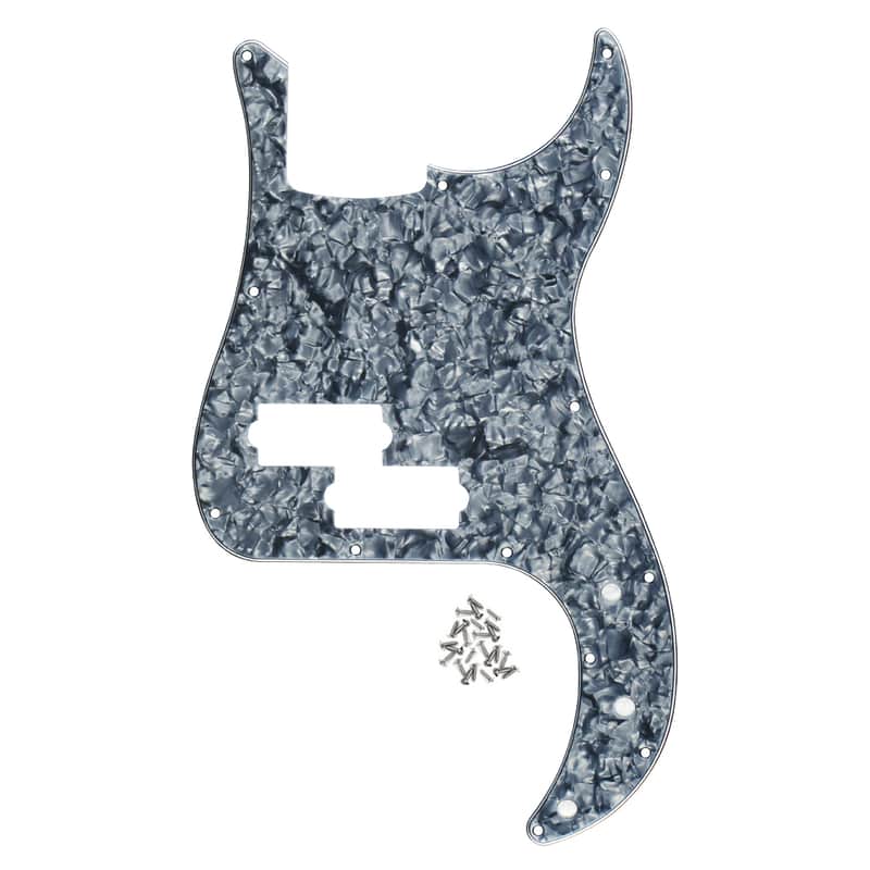 New 4-String PB P Bass Pickguard 13-Hole Scratch Plate for US FD PB, Grey Pearl image 1