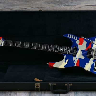 Vintage Signed Twice! ESP Kamikaze II George Lynch Signature 1988 Blue Camo + OHSC image 23