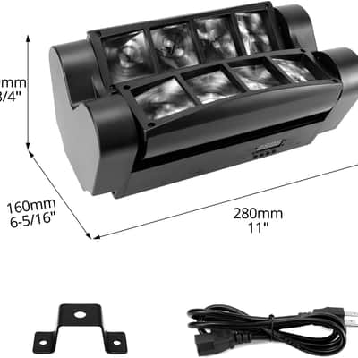 Moving Head DJ Lights, 8 x 3W RGBW Beam Stage Light, 540 Degree XY Axis with 4 Lighting Modes, Sound Activated DMX512 for Disco, Karaoke, Party, Stage, DJ Events image 2