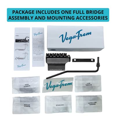Vega-Trem VT1 Ultra-Trem 2-Points Stratocaster Guitar Tremolo Bridge For Strat No Mods Easy Installation (Black, Right) image 7