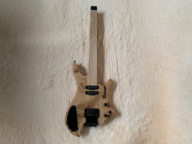 4 String Short Scale Neck Through Fretless Bass/6 String Fretless Tremolo Busuyi Double Sided, Headless Guitar image 1