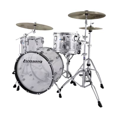 Ludwig Vistalite Fab 3pc Shell Pack w/ 22" Kick - Clear image 1
