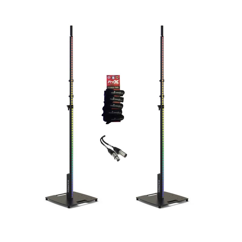 2x Chauvet DJ FLEXstand FX ILS telescoping stand with built-in LED strip & 25' DMX link Cable image 1