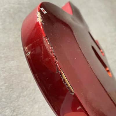 Double Cutaway Metallic Red Finish Guitar HH Body image 2