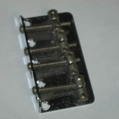 used lightly relic'd Fender Mexican P Bass Vintage Style BRIDGE full assembly Chrome (from 1994) also included is a used set of D'Addario bass strings image 14