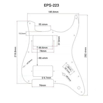 AE Guitars® HH Strat 3-PLY W/B/W White Pickguard image 4