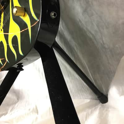 B.C. Rich ASM body art collection "Torchy" Black with flame graphic image 5