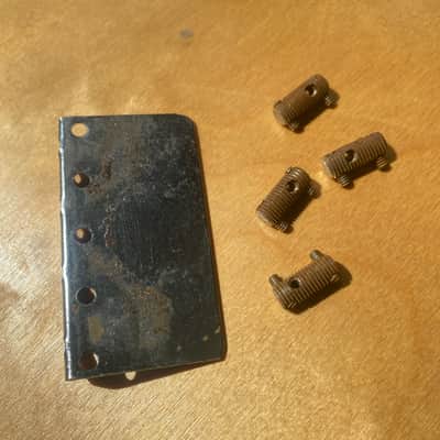 Vintage Pre-CBS Fender Bridge Plate and saddles - Precision Jazz image 4