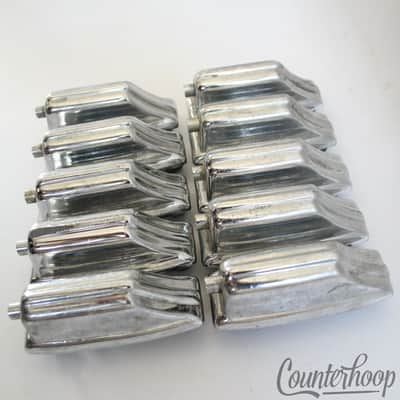 *Rogers 10x Beavertail Bass Drum Lugs Chrome Powertone Vintage 60s-70s Fullerton image 3