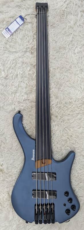 Mint Ibanez EHB1005FAOM Headless Fretless 5-String Bass - Arctic Ocean Matte Finish image 1