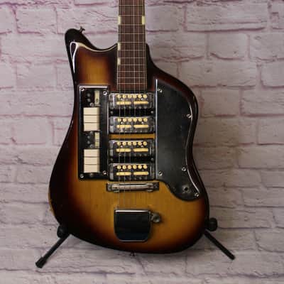 👀Vintage 1960s Zimgar Teisco SS-4L - Rare 4 Pickup Ry Cooder Gold Foil image 4
