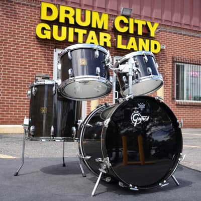 Vintage 1999 Gretsch USA Custom 4pc Maple Shell Pack - Ebony Stain Lacquer | 12, 13, 16, 20" image 1