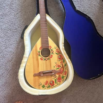 Trembita K-58 Kobza 7-Course / 14-String Ukrainian Folk Lute 2015 Hand-Painted w/ Case image 2