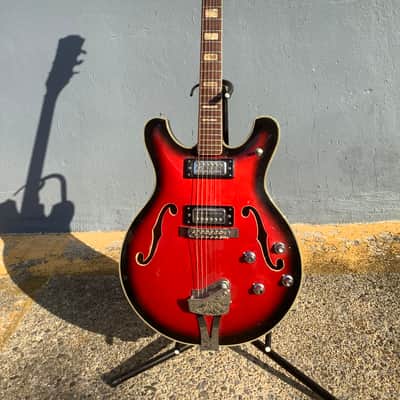 Ibanez Model 1910 1972 Red Sunburst Semi-Hollow Body Electric Guitar image 2