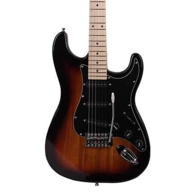 Glarry GST Stylish Electric Guitar Kit with Black Pickguard Sunset Color-as picture image 12