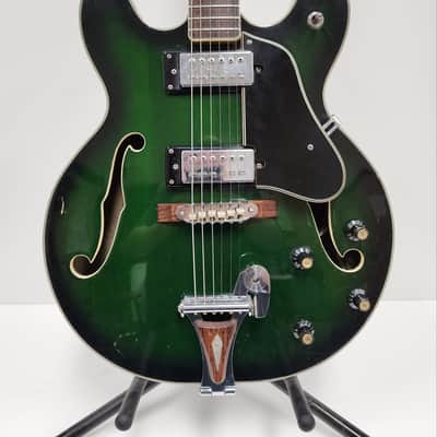 Univox Coily U1825 Electric Semi-Hollow Body 1960's - Green Burst *No Case* image 2