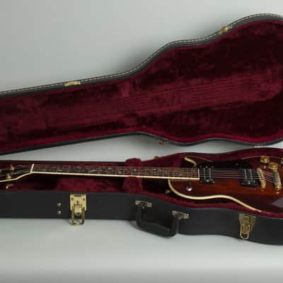 Arbiter Custom Model E-270 Solid Body Electric Guitar, c. 1975, black tolex hard shell case. image 10