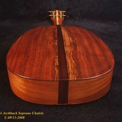 Handmade Soprano Ukulele, Hawaiian Koa, Redwood, Archback Pineapple, Bird Floral Inlay, Soft-bag, Bruce Wei UAW13-2008 image 9
