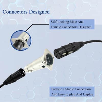 3PIN D Patch Panel Mount XLR Male to XLR Female Feed/Pass Thru Adapter Connector 2pcs image 3