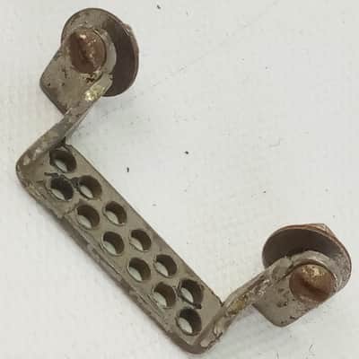 Duplex Leedy Snare Drum Butt Plate Nickel 1 7/16"Vintage Wilson Bros Wire Holes image 1