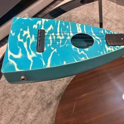 Magic Fluke M12 Concert Ukulele Circa 2002 - Turquoise / Pool Graphic image 2