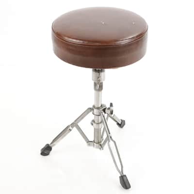 Vintage Tama Titan Brown Leather Style Drum Throne Stool Seat Chair #35240 image 1