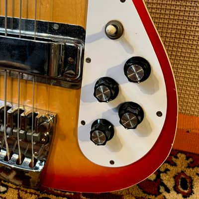 Vintage 1970s Hondo II HRB-2S Rickenbacker 4001 Fireglo Sunburst Bass Guitar image 8