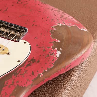 Fender Custom Shop 1962 Stratocaster Ultimate Relic Faded Coral Pink Masterbuilt Andy Hicks image 10