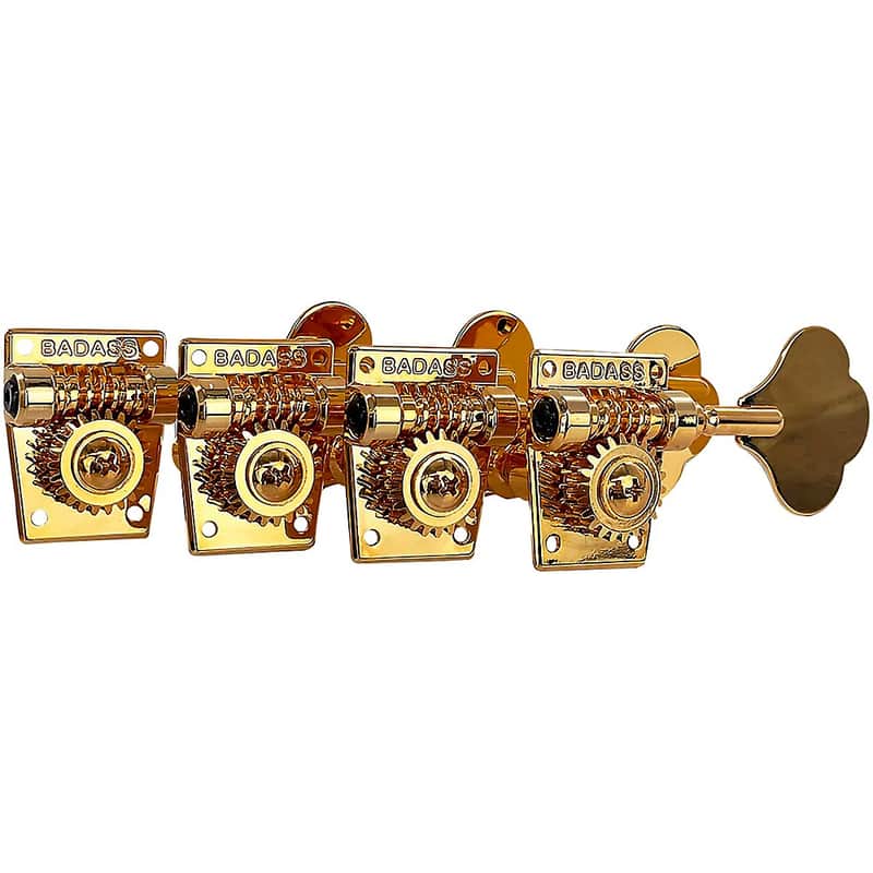 Badass Leo Quan Badass OGT Open Gear Large Post Bass Tuning Keys - 4-In-Line Gold - New